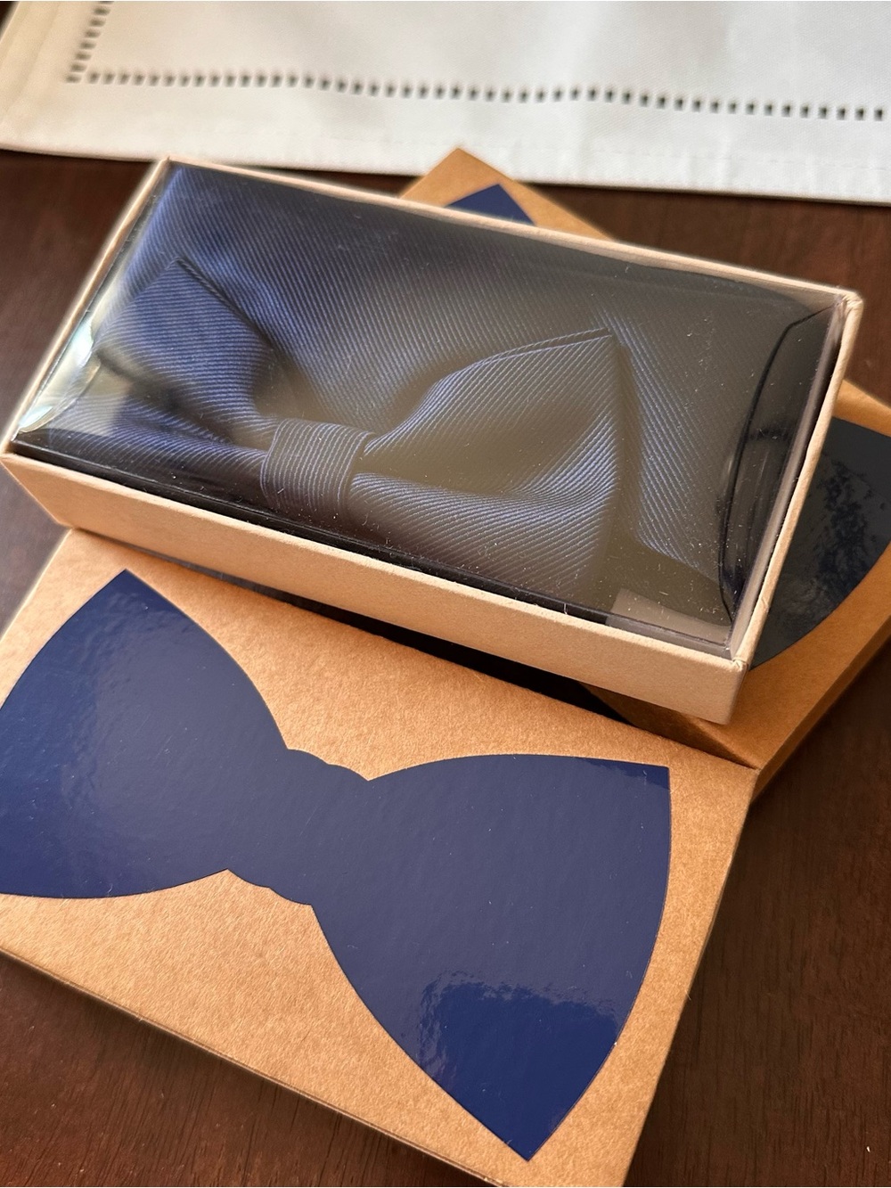 Navy Blue Men's Bow Tie, Neck Tie and Square - Classic Formal Accessory